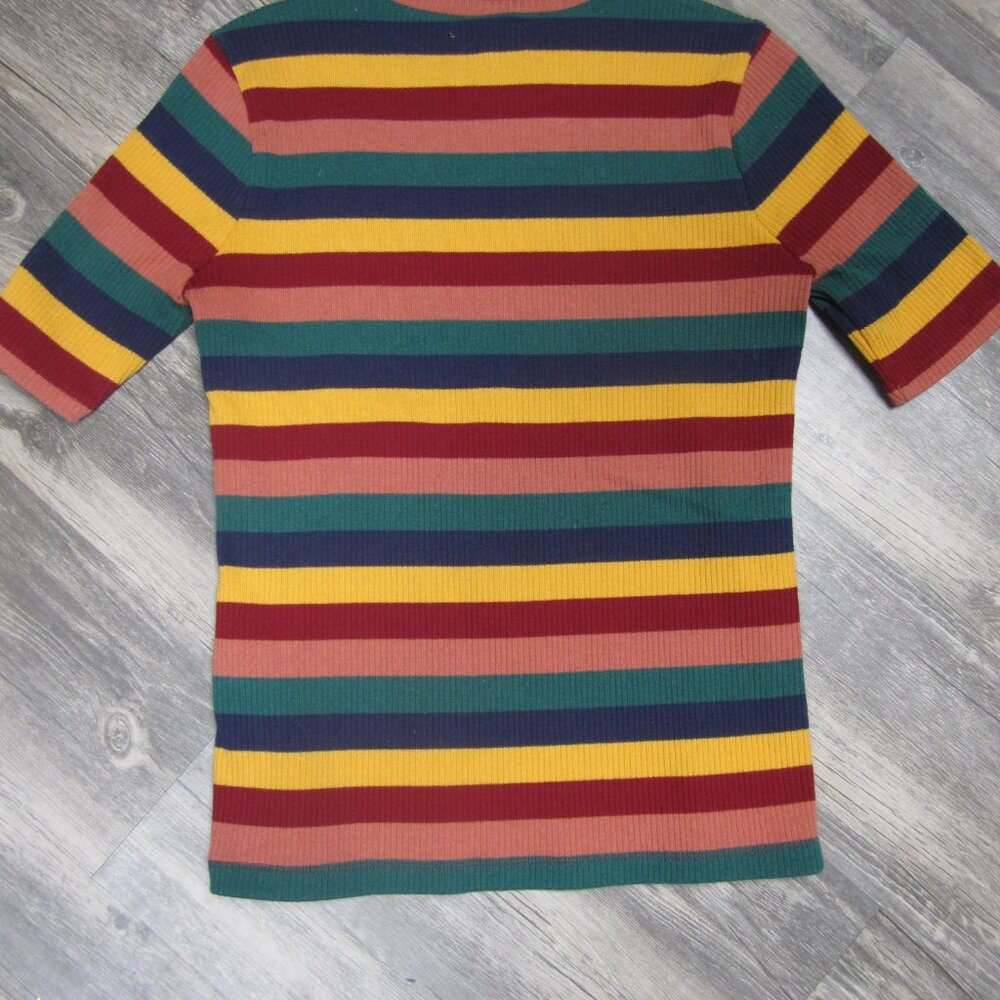 Madewell Striped Short Sleeve Tee in Mustard, Rust, Teal, Navy, and Maroon - Picture 4 of 4
